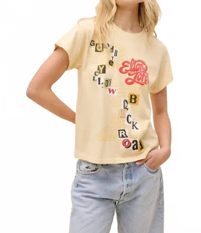 Daydreamer Women's Elton John Goodbye Brick Road Tour Tee In Butter Yellow In Multi