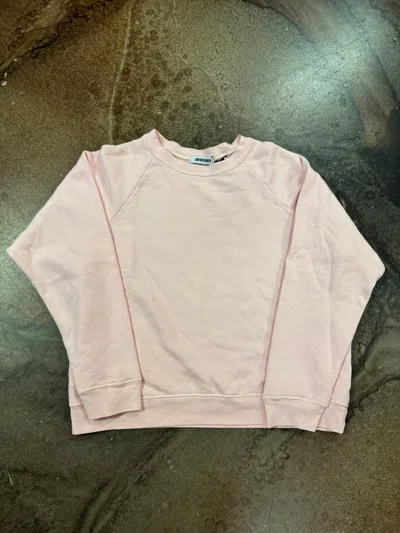 Daydreamer Women's Solid Vintage Raglan Sweatshirt In Ballet Pink In Neutral
