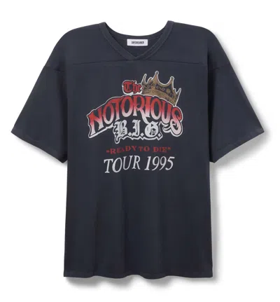 Daydreamer Women's The Notorious B. I.g. Ready To Die Oversized Jersey Top In Vintage Black In Multi