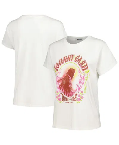 Daydreamer Women's White Johnny Cash Ring Of Fire Tour T-shirt