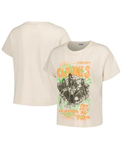 Daydreamer Women's White The Ramones Civic Auditorium Reverse Girlfriend T-shirt In Neutral