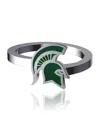 Dayna Designs Michigan State Spartans Bypass Enamel Silver Ring In Silver