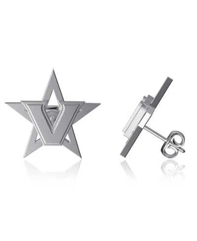 Dayna Designs Vanderbilt Commodores Team Logo Silver Post Earrings In Metallic