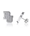 Dayna Designs Women's  Baylor Bears Team Logo Silver Post Earrings In Gray,white