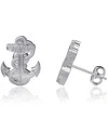 Dayna Designs Women's  Navy Midshipmen Silver Post Earrings In Silver-tone
