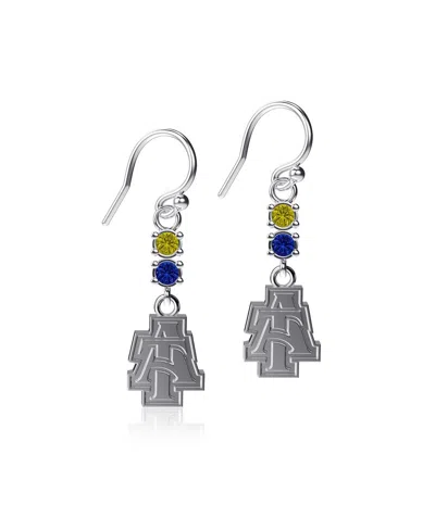 Dayna Designs Women's  North Carolina A T Aggies Dangle Crystal Earrings In Silver