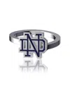 Dayna Designs Women's  Notre Dame Fighting Irish Bypass Enamel Silver Ring In Silver