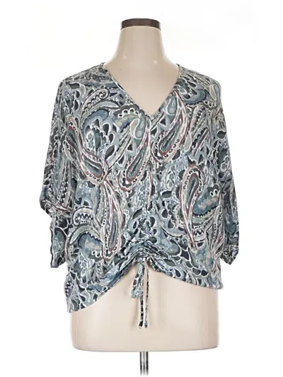 Pre-owned Daytrip 3/4 Sleeve Blouse In Blue