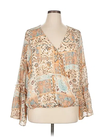 Pre-owned Daytrip 3/4 Sleeve Blouse In Brown