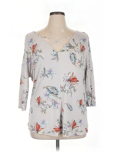 Pre-owned Daytrip 3/4 Sleeve Blouse In Gray