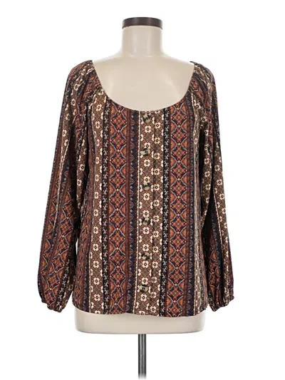 Pre-owned Daytrip Long Sleeve Blouse In Brown