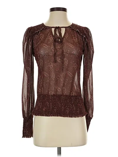 Pre-owned Daytrip Long Sleeve Blouse In Brown