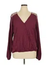Daytrip Long Sleeve Blouse In Burgundy