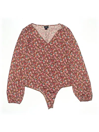 Pre-owned Daytrip Long Sleeve Blouse In Burgundy