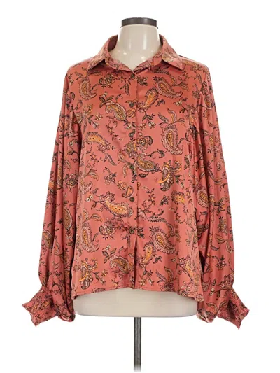 Pre-owned Daytrip Long Sleeve Blouse In Orange