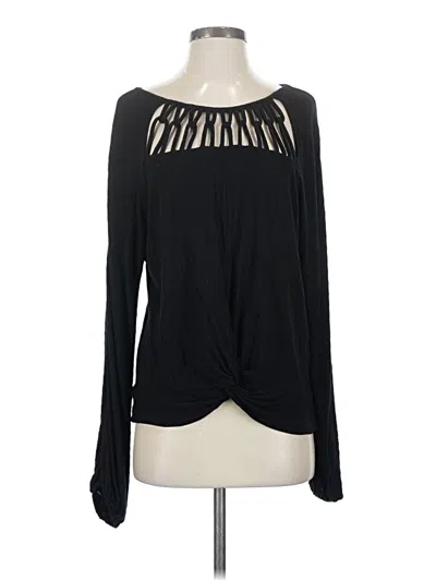 Pre-owned Daytrip Long Sleeve Top Black Keyhole Neckline Tops