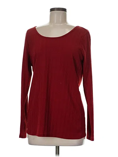 Pre-owned Daytrip Long Sleeve Top Burgundy Scoop Neck Tops