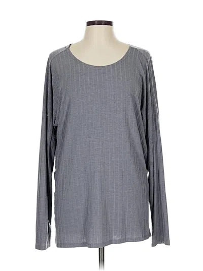 Pre-owned Daytrip Long Sleeve Top Gray Crew Neck Tops
