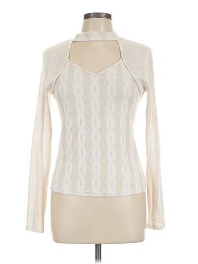 Pre-owned Daytrip Long Sleeve Top Ivory Halter Neckline Tops