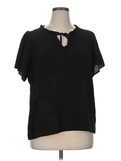 Pre-owned Daytrip Short Sleeve Blouse In Black