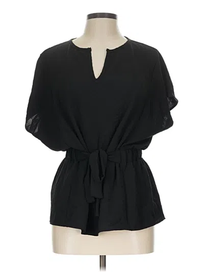 Pre-owned Daytrip Short Sleeve Blouse In Black
