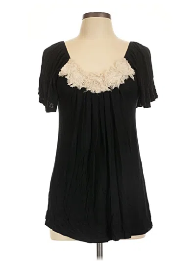 Pre-owned Daytrip Short Sleeve Blouse In Black