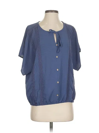 Pre-owned Daytrip Short Sleeve Blouse In Blue