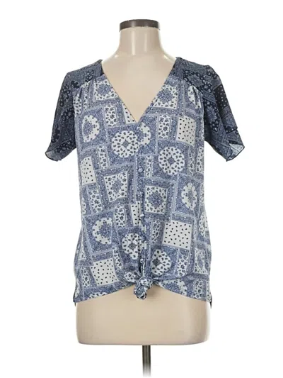 Pre-owned Daytrip Short Sleeve Blouse In Blue