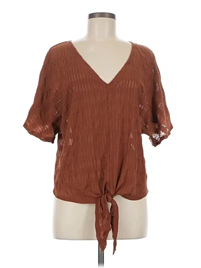 Pre-owned Daytrip Short Sleeve Blouse In Brown