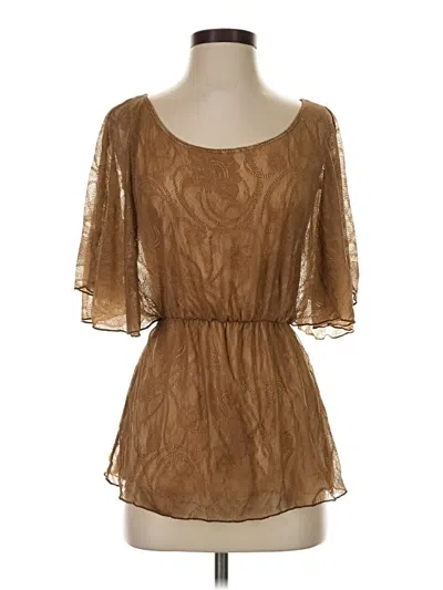 Pre-owned Daytrip Short Sleeve Blouse In Brown