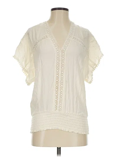 Pre-owned Daytrip Short Sleeve Blouse In Ivory