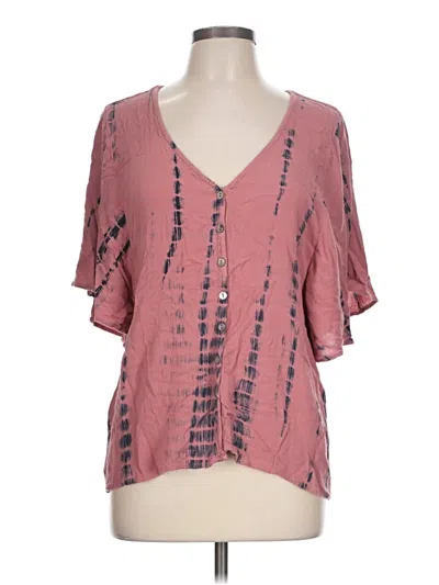 Pre-owned Daytrip Short Sleeve Blouse In Pink