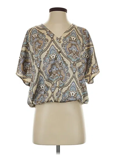 Pre-owned Daytrip Short Sleeve Blouse In Silver