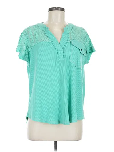 Pre-owned Daytrip Short Sleeve Blouse In Teal