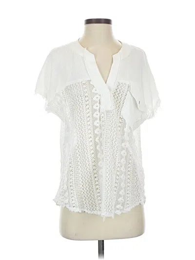 Pre-owned Daytrip Short Sleeve Blouse In White