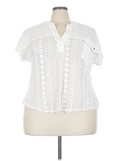 Pre-owned Daytrip Short Sleeve Blouse In White