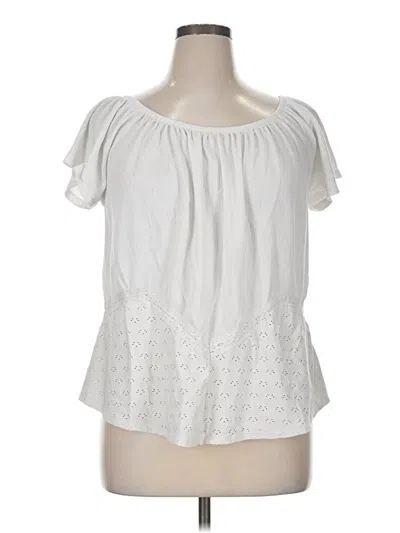 Pre-owned Daytrip Short Sleeve Blouse In White