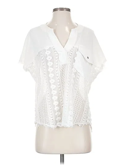 Pre-owned Daytrip Short Sleeve Blouse In White