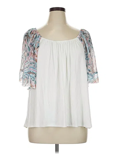 Pre-owned Daytrip Short Sleeve Blouse In White