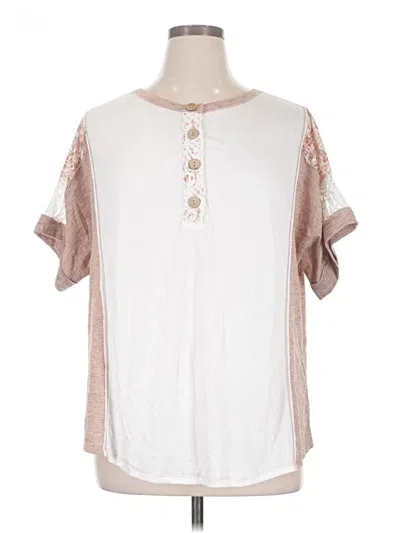 Pre-owned Daytrip Short Sleeve Henley Shirt In Ivory