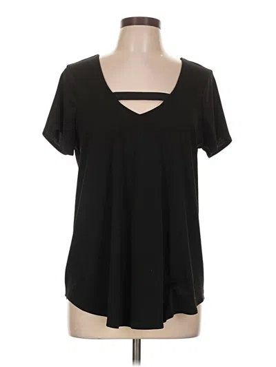 Pre-owned Daytrip Short Sleeve Top Black Keyhole Neckline Tops