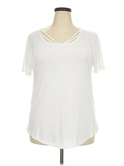 Pre-owned Daytrip Short Sleeve Top Ivory Keyhole Neckline Tops