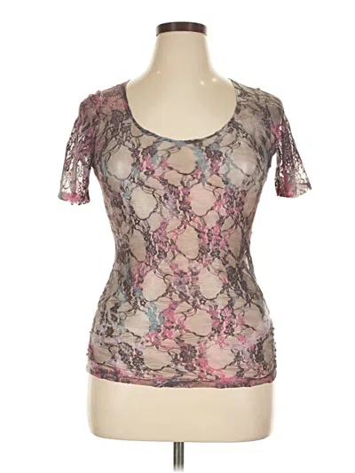 Pre-owned Daytrip Short Sleeve Top Pink Scoop Neck Tops