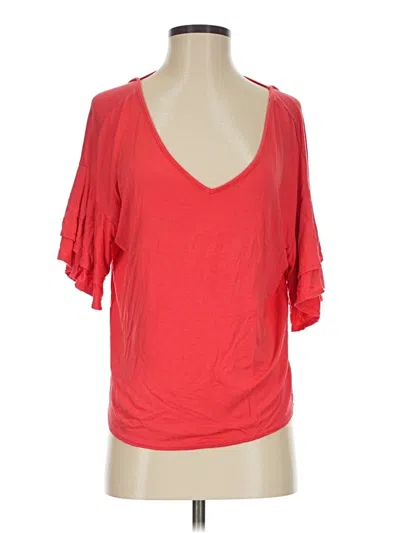 Pre-owned Daytrip Short Sleeve Top Red Scoop Neck Tops