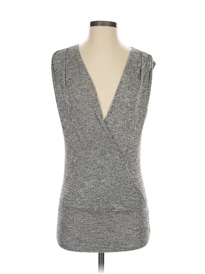 Pre-owned Daytrip Sleeveless Top Gray Plunge Neckline Tops