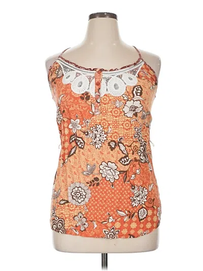 Pre-owned Daytrip Tank Top Orange Halter Neckline Tops