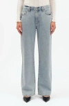 Daze 1999 Crystal Bow High Waist Straight Leg Jeans In Blue