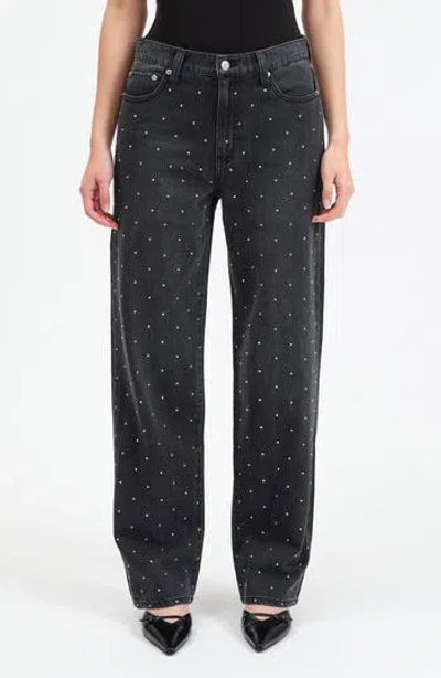 Daze 1999 High Waist Straight Leg Jeans In Midnight Twinkle