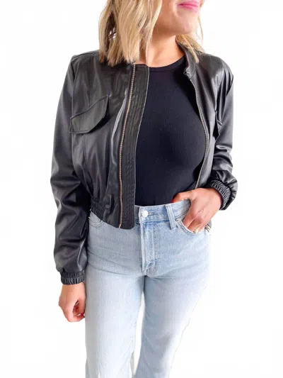 Daze Armani Leather Jacket In Black
