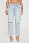 Daze Backstage Gifted Mid Rise Straight In Blue In Blue